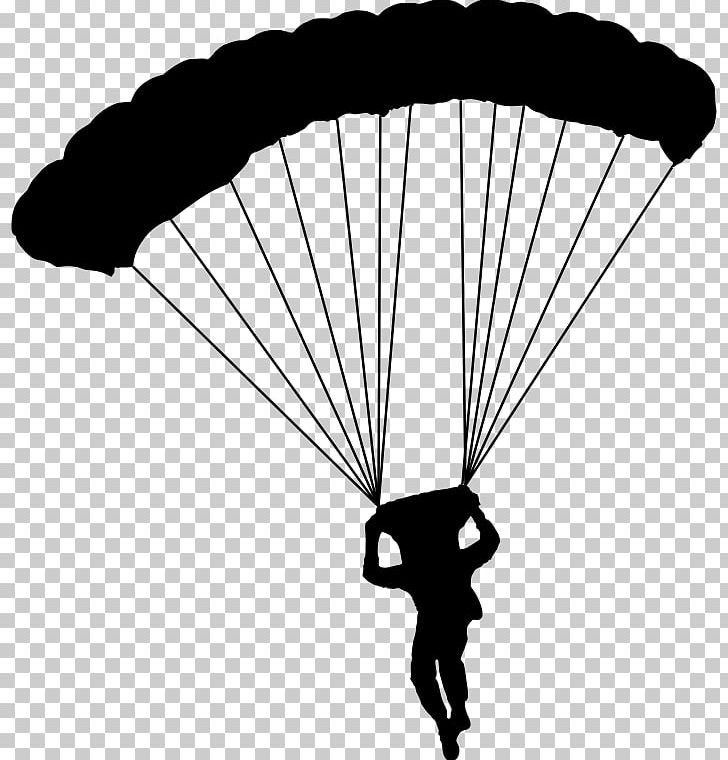 Parachute Parachuting PNG, Clipart, Air Sports, Black, Black And White, Download, Drawing Free PNG Download