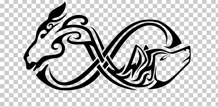 Gray Wolf Tattoo Tiger Horse Infinity Symbol PNG, Clipart, Art, Black, Black And White, Cartoon, Celtic Knot Free PNG Download