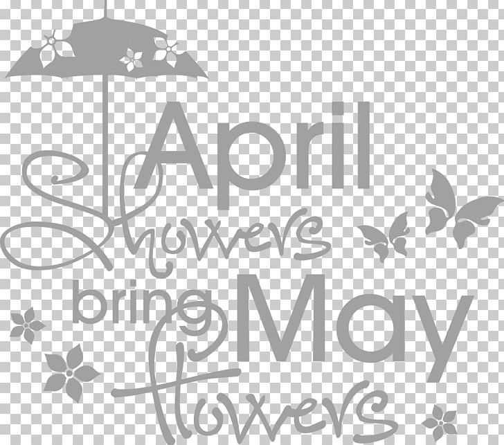 April Shower Flower Wall Decal PNG, Clipart, April, April Shower, Area, Black And White, Brand Free PNG Download