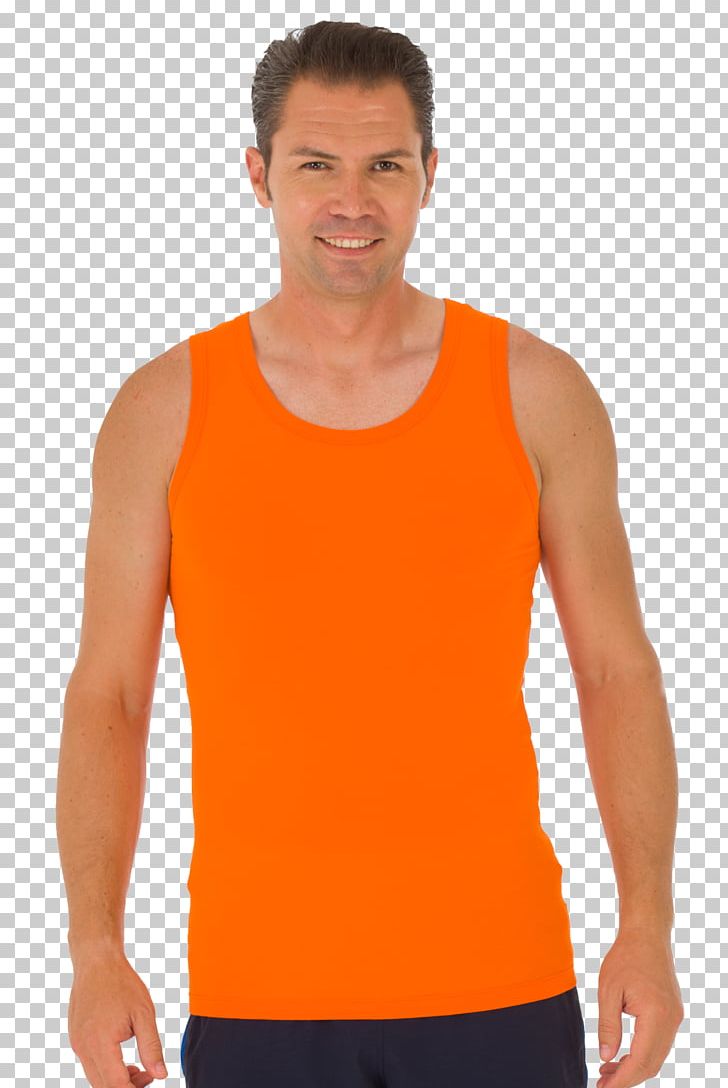 T-shirt Orange Sleeveless Shirt Polo Shirt PNG, Clipart, Abdomen, Active Tank, Active Undergarment, Arm, Atlet Free PNG Download