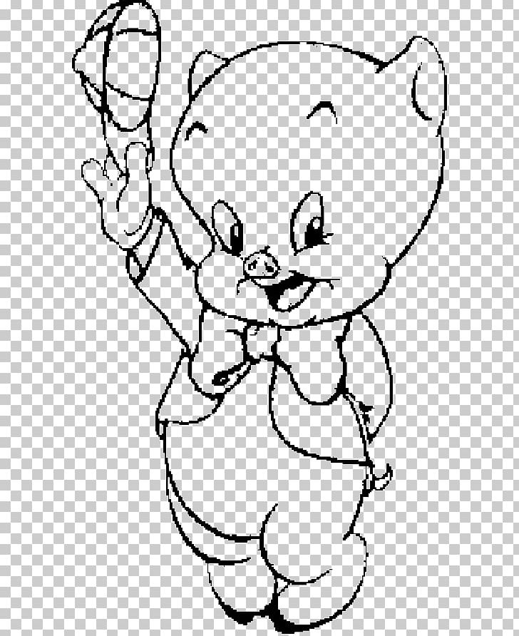 Porky Pig Coloring Book Looney Tunes Cartoon PNG, Clipart, Angle, Animals, Art, Bear, Black Free PNG Download