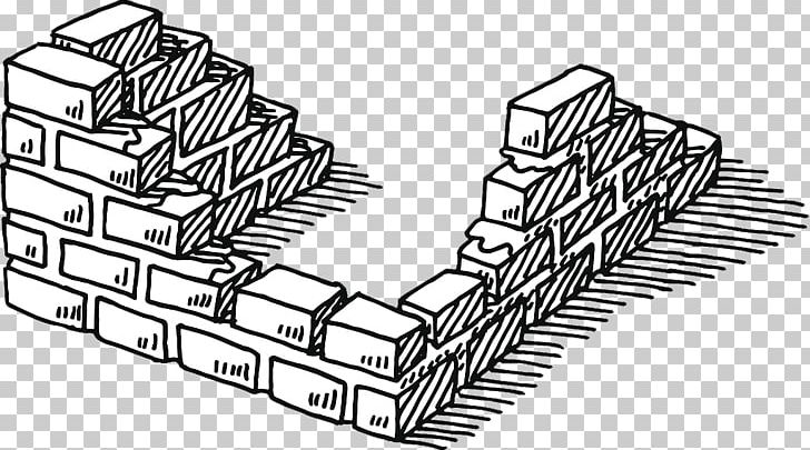 Stone Wall Brick Drawing PNG, Clipart, Angle, Black And White, Brick, Bricklayer, Brickwork Free PNG Download