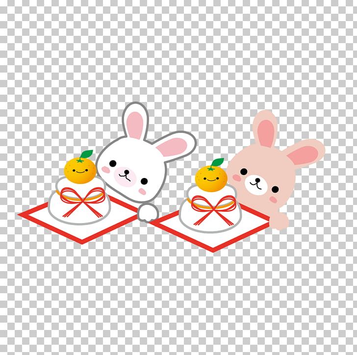 Easter Bunny Rabbit Kagami Mochi Japanese Cuisine PNG, Clipart, Animals, Area, Bunnies, Bunny, Cartoon Free PNG Download