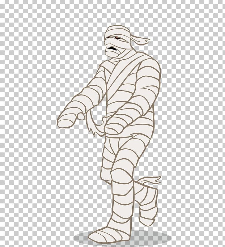 Scooby-Doo Mummy Line Art Comics PNG, Clipart, Angle, Arm, Art, Black And White, Cartoon Free PNG Download