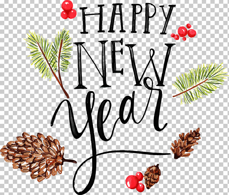 Happy New Year New Year PNG, Clipart, Branch, Christmas, Christmas Eve, Colorado Spruce, Conifer Free PNG Download