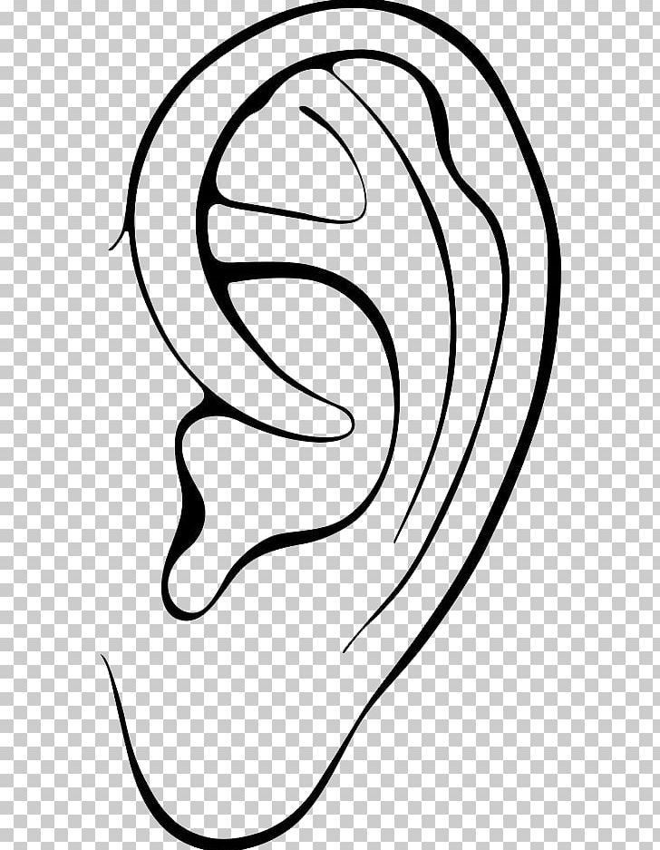 two ears clipart black and white free