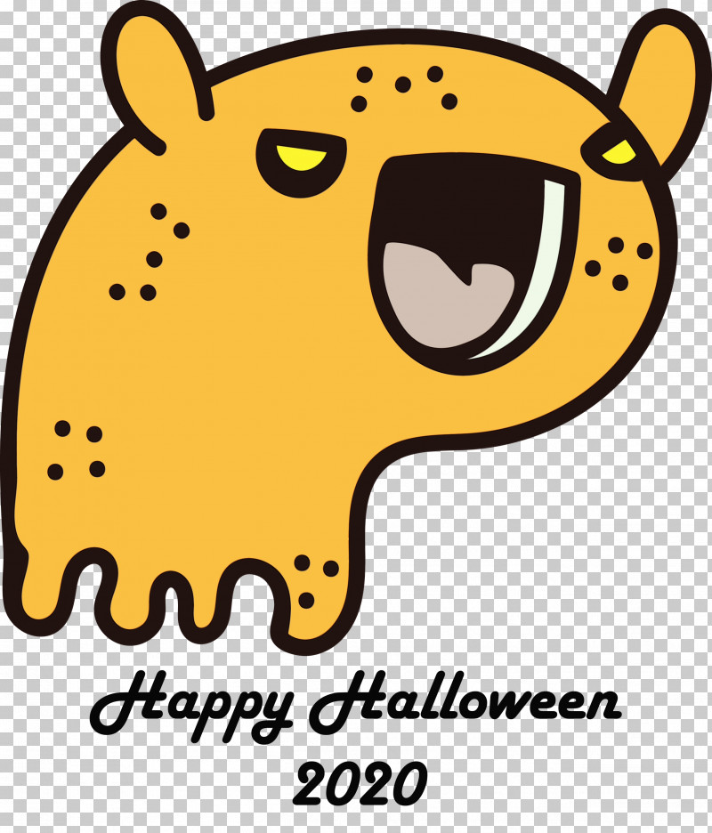 Snout Yellow Cartoon Area Line PNG, Clipart, 2020 Happy Halloween, Area, Cartoon, Line, Meter Free PNG Download
