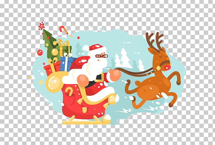 Santa Clauss Reindeer Santa Clauss Reindeer Christmas Sled PNG, Clipart, Art, Cartoon, Cartoon Santa Claus, Christmas, Christmas Decoration Free PNG Download