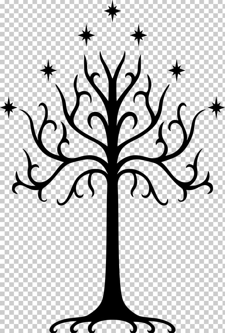 The Lord Of The Rings White Tree Of Gondor Wall Decal Symbol PNG, Clipart, Artwork, Black And White, Branch, Decal, Flora Free PNG Download