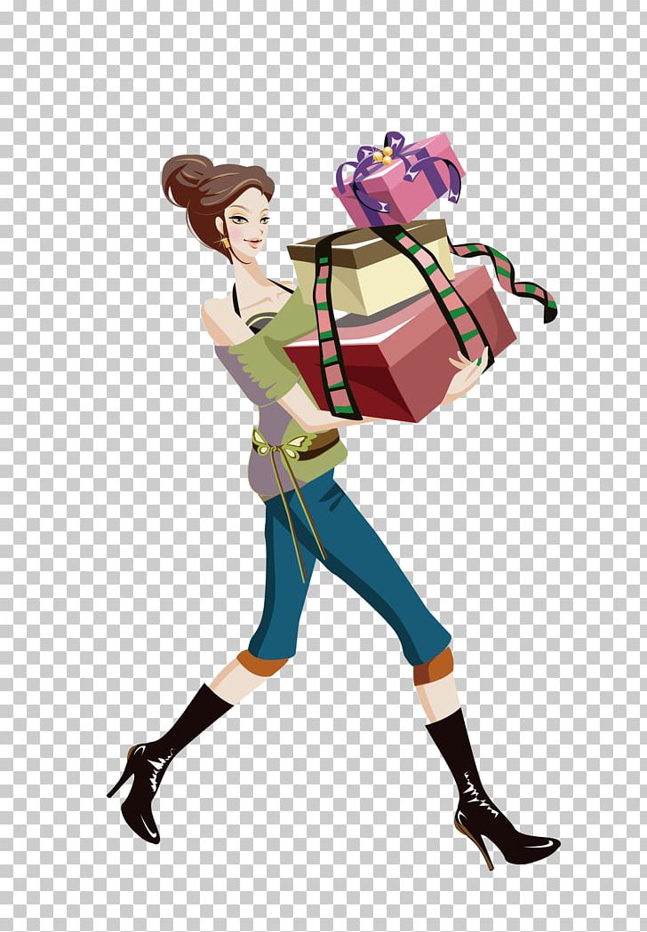 Shopping Girl Woman PNG, Clipart, Activity, Adobe Illustrator, Art, Balloon Cartoon, Cartoon Character Free PNG Download