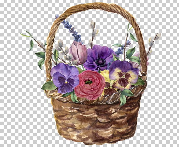 Floral Design Watercolor Painting Flower Basket PNG, Clipart, Artificial Flower, Basket, Cut Flowers, Easter Basket, Floral Design Free PNG Download