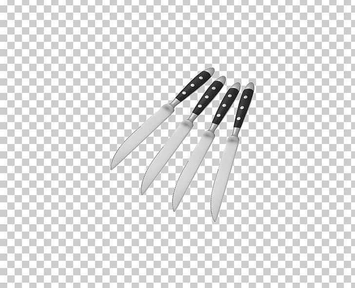 Steak Knife Beefsteak Stainless Steel Cutlery PNG, Clipart, Angle, Beefsteak, Black And White, Cold Weapon, Cutlery Free PNG Download