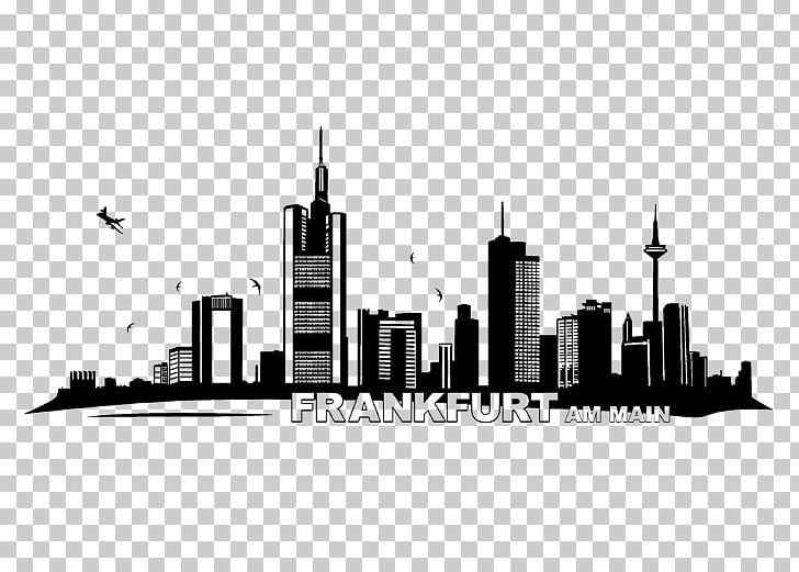 Skyline Frankfurt Skyscraper Wall Decal Cityscape PNG, Clipart, Black And White, City, Cityscape, Drawing, Frankfurt Free PNG Download