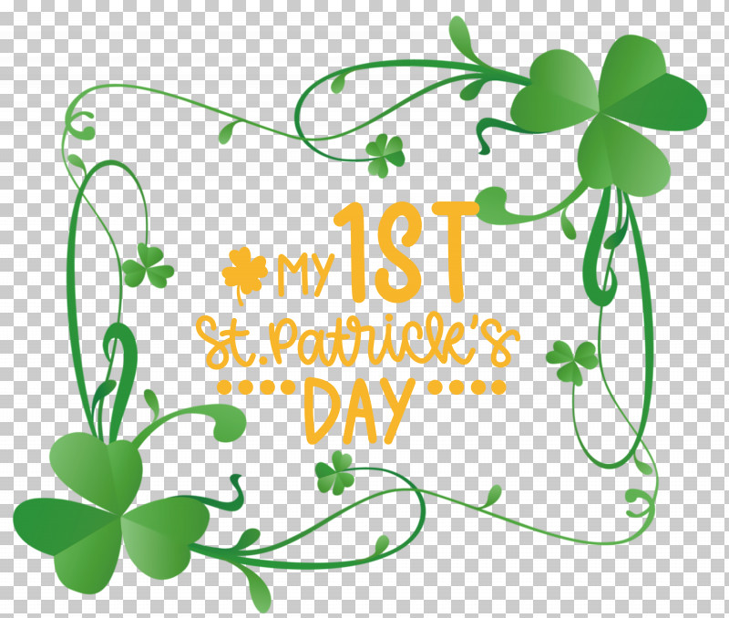 My 1st Patricks Day Saint Patrick PNG, Clipart, Clover, Flora, Flower, Green, Leaf Free PNG Download