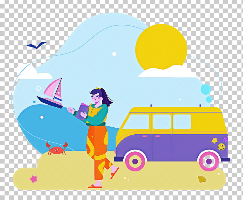 Seashore Day Vacation Travel PNG, Clipart, Cartoon, Character, Geometry, Line, Mathematics Free PNG Download