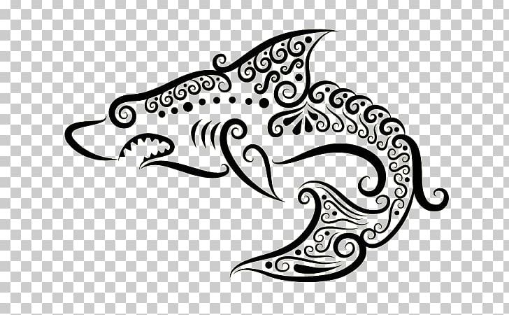 Shark Ornament Drawing PNG, Clipart, Animals, Art, Black And White, Creative Ads, Creative Artwork Free PNG Download