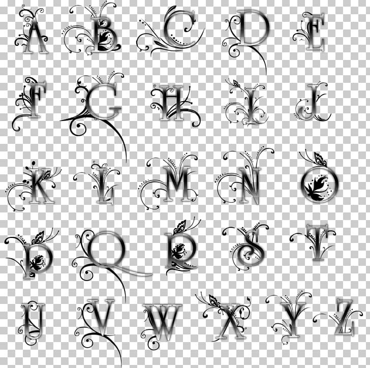 tattoo script alphabet letters