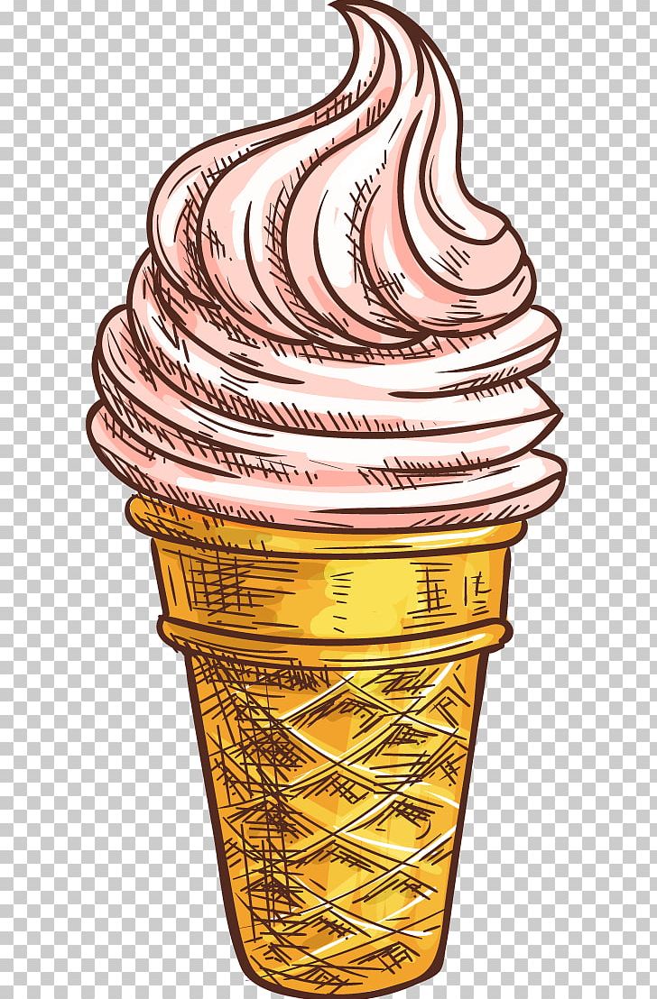 Ice Cream Cone Strawberry Ice Cream Waffle PNG, Clipart, Cartoon, Cream, Cream Vector, Dairy Product, Dessert Free PNG Download