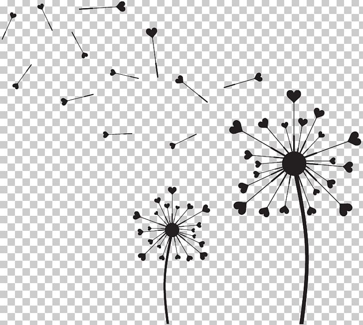 Common Dandelion Silhouette Drawing Petal PNG, Clipart, Angle, Animals, Black, Black And White, Branch Free PNG Download