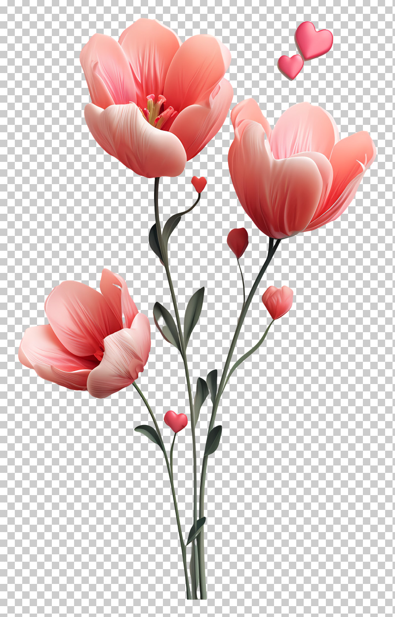 Pink Flower - Beautiful Pink Flowers With Stems PNG