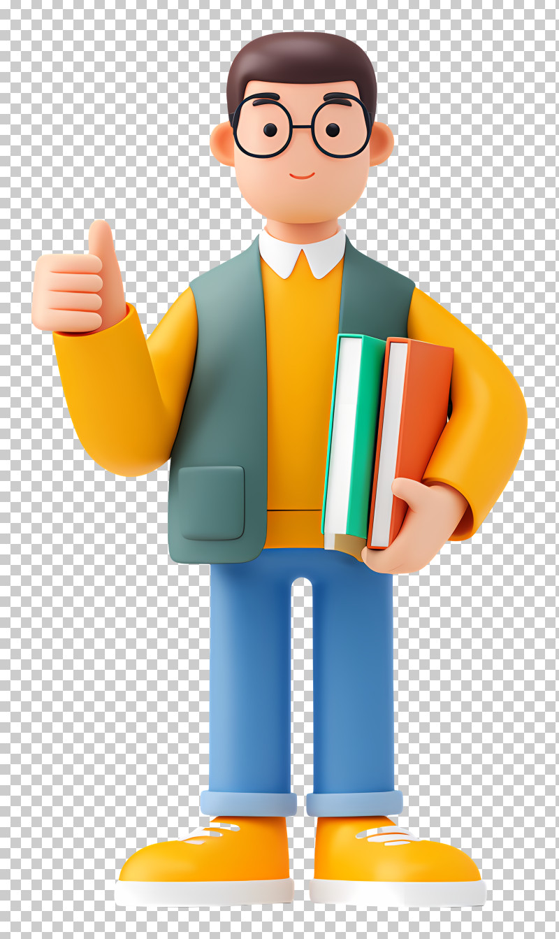 Student Showing Thumbs Up - Friendly Student Giving Thumbs Up PNG