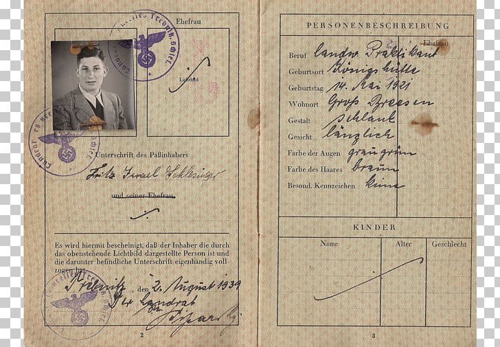 Nazi Germany Second World War The Holocaust Document PNG, Clipart, British Passport, Document, German Passport, Germany, Holocaust Free PNG Download