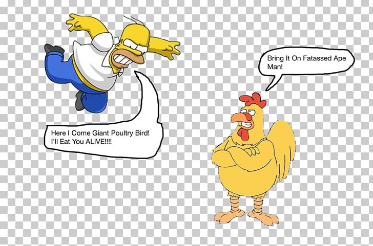 Rooster Chicken Duck Homer Simpson The Simpsons: Tapped Out PNG, Clipart, Area, Art, Bart Simpson, Beak, Bird Free PNG Download