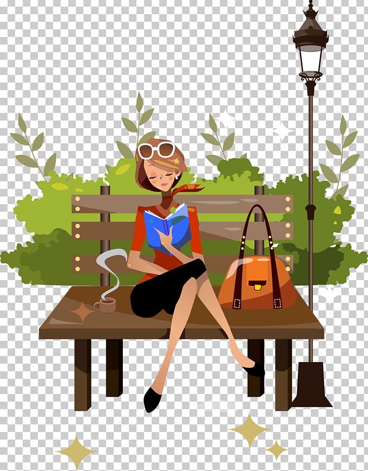 Woman Reading Illustration PNG, Clipart, Amusement Park, Art, Beautiful Illustration, Beautiful Vector, Beauty Free PNG Download