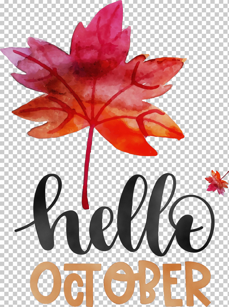 October PNG, Clipart, Autumn, Hello October, October, Paint, Watercolor Free PNG Download
