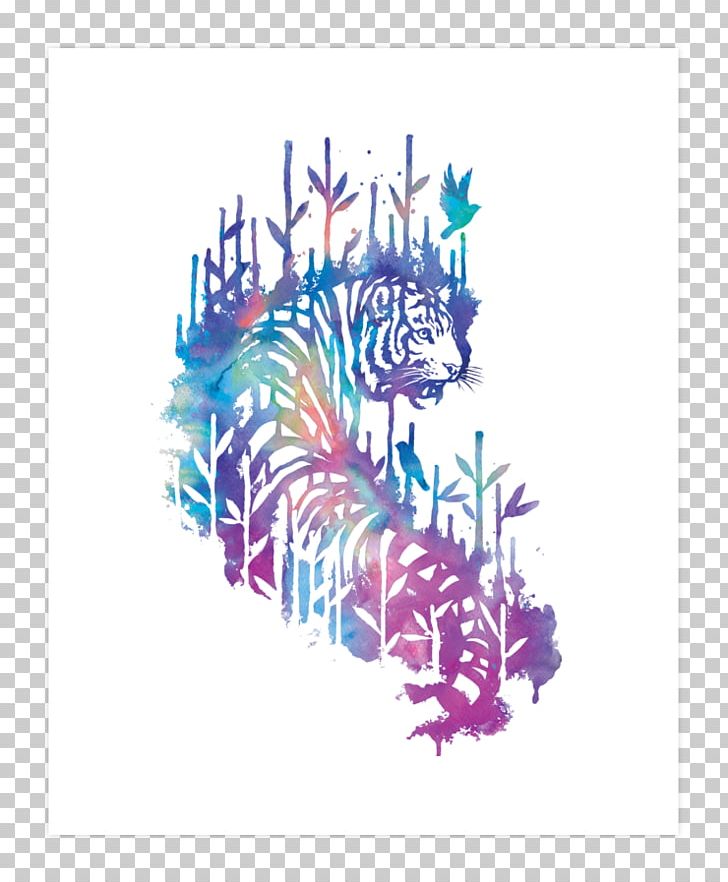 Tiger Graphic Design Watercolor Painting Art PNG, Clipart, Abziehtattoo, Animals, Art, Art Print, Color Free PNG Download