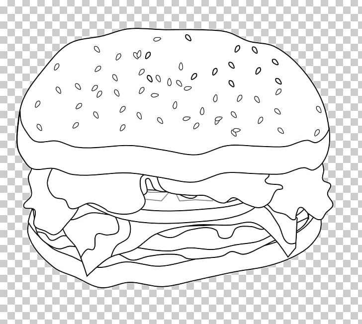 cartoon sandwich black and white
