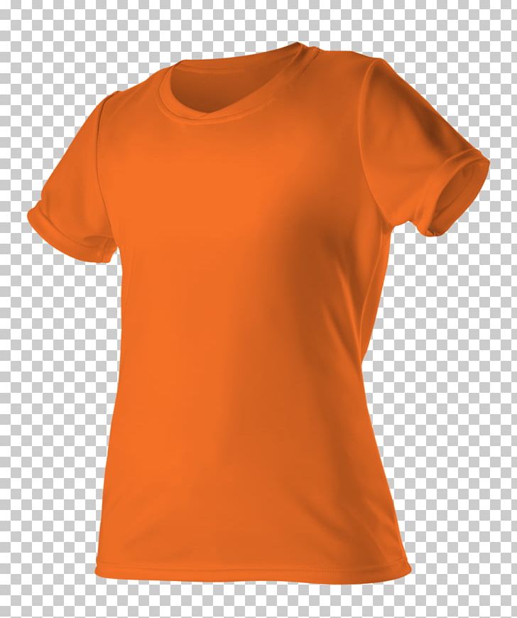 T-shirt Sleeve Orange Clothing Cotton PNG, Clipart, Active Shirt, Clothing, Collar, Cotton, Crew Neck Free PNG Download