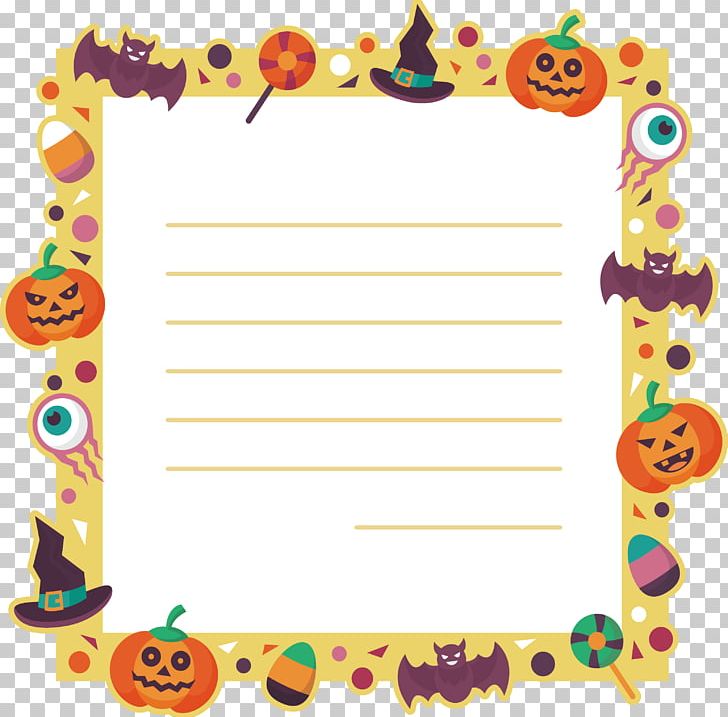 Cartoon Border Halloween Message Card PNG, Clipart, Area, Atmosphere, Balloon Cartoon, Birthday Card, Border Free PNG Download