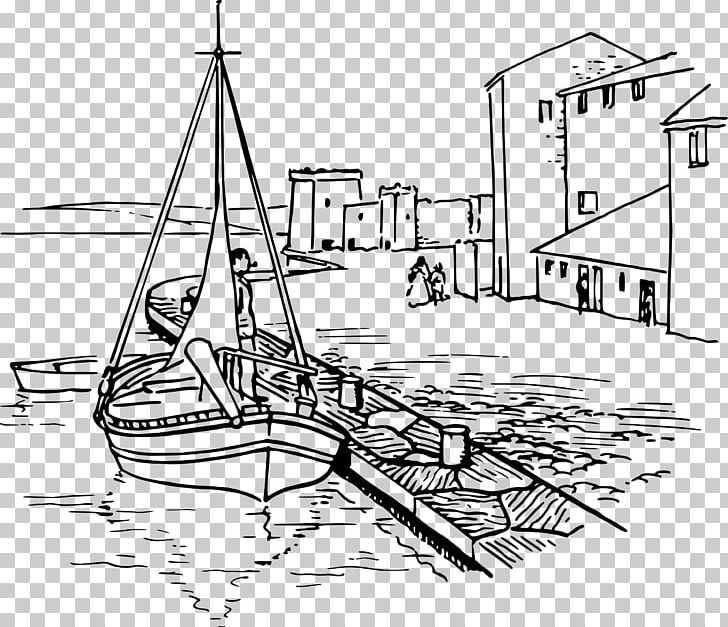 Wharf Dock Thumbnail PNG, Clipart, Angle, Artwork, Berth, Black And White, Boat Free PNG Download