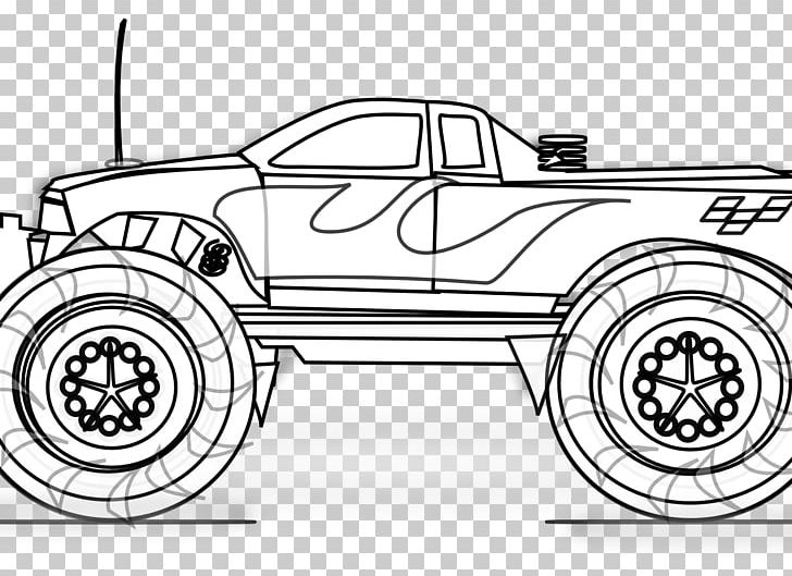 Pickup Truck Thames Trader Coloring Book Car Monster Truck PNG, Clipart, Angle, Automotive Design, Automotive Tire, Black And White, Car Free PNG Download