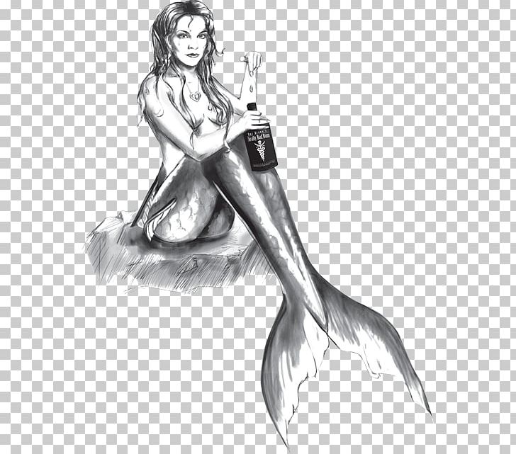 Drawing Mermaid Rum Drink Legendary Creature PNG, Clipart, Anime, Arm, Art, Artwork, Black And White Free PNG Download
