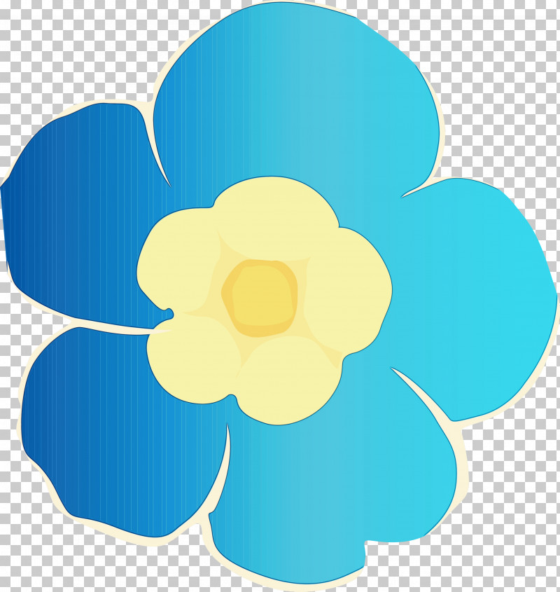 Blue Petal Yellow Turquoise Flower PNG, Clipart, Blue, Flower, Paint, Petal, Plant Free PNG Download