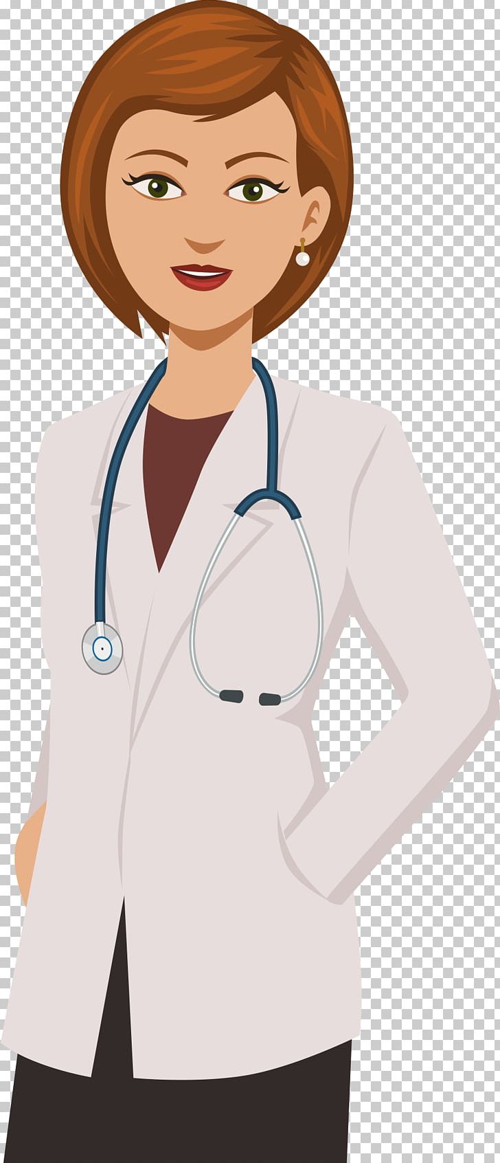 Color pencil drawing of pictograph female doctor Vector Image