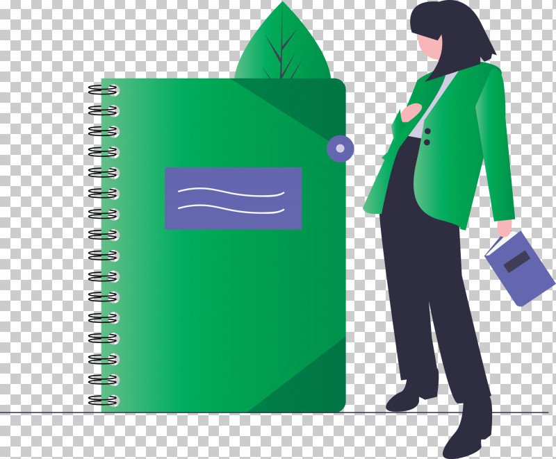 Notebook Girl PNG, Clipart, Employment, Girl, Green, Notebook, Paper Product Free PNG Download