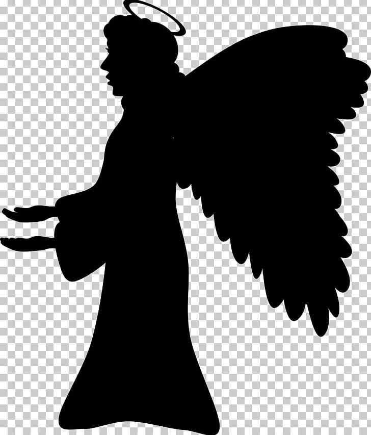Silhouette Angel PNG, Clipart, Angel, Beak, Bird, Black And White, Download Free PNG Download