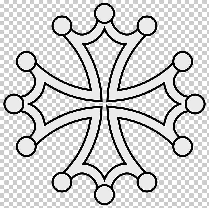 Cross Pattée Occitan Cross Crosses In Heraldry PNG, Clipart, Area, Artwork, Black And White, Body Jewelry, Circle Free PNG Download