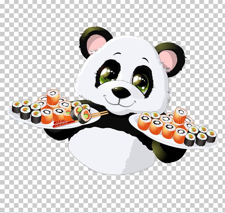 Giant Panda Sushi Japanese Cuisine Illustration PNG, Clipart, Animals, Avocado, Cartoon, Cartoon Sushi, Cucumber Free PNG Download