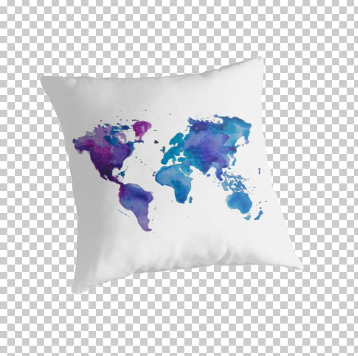 World Map Watercolor Painting PNG, Clipart, Art, Blue, Cushion, Map, Map Of The World Free PNG Download