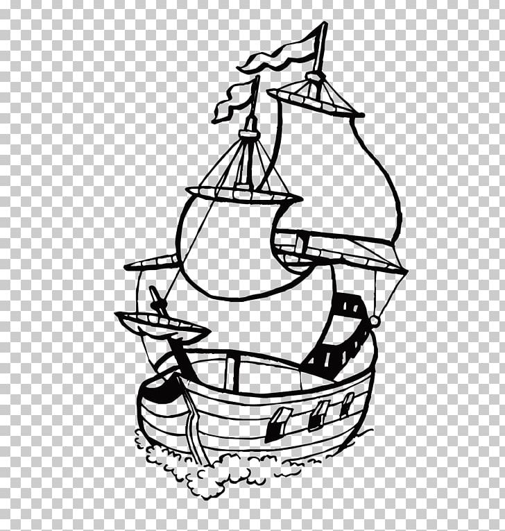 Coloring Book Sailboat Sailing Ship PNG, Clipart, Animals, Art, Black And White, Boat, Caravel Free PNG Download