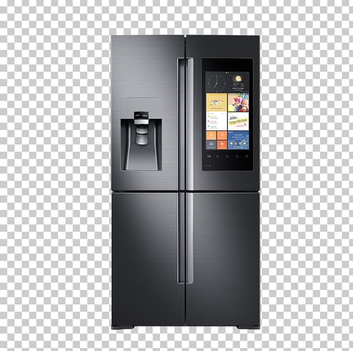 Internet Refrigerator Samsung Door Home Appliance PNG, Clipart, Black, Black Hair, Black White, Double, Electrical Appliances Free PNG Download