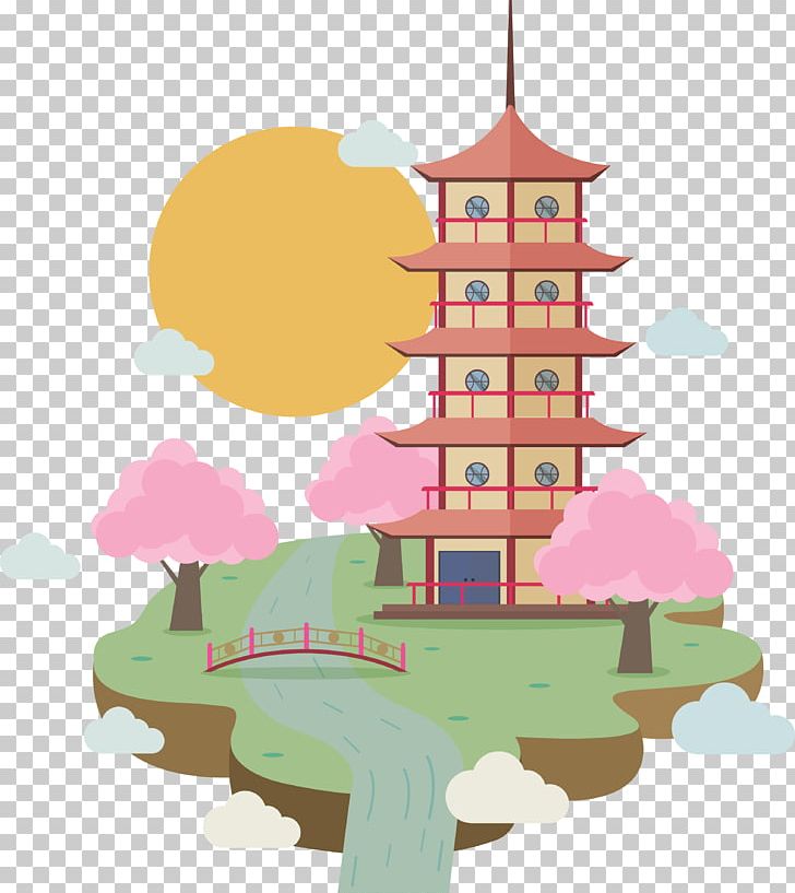 Japan Temple Illustration PNG, Clipart, Art, Blossom, Blossoms, Blossoms Vector, Cherry Blossom Free PNG Download