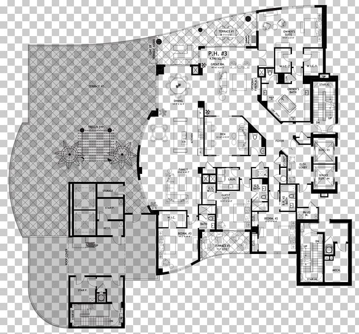 Penthouse Apartment House Plan Floor Plan PNG, Clipart, Angle, Apartment, Area, Black And White, Condominium Free PNG Download