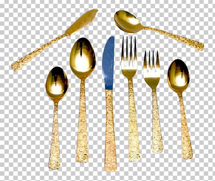 Cutlery Fork Spoon Tableware PNG, Clipart, 01504, Brass, Cutlery, Fork, Golden Free PNG Download