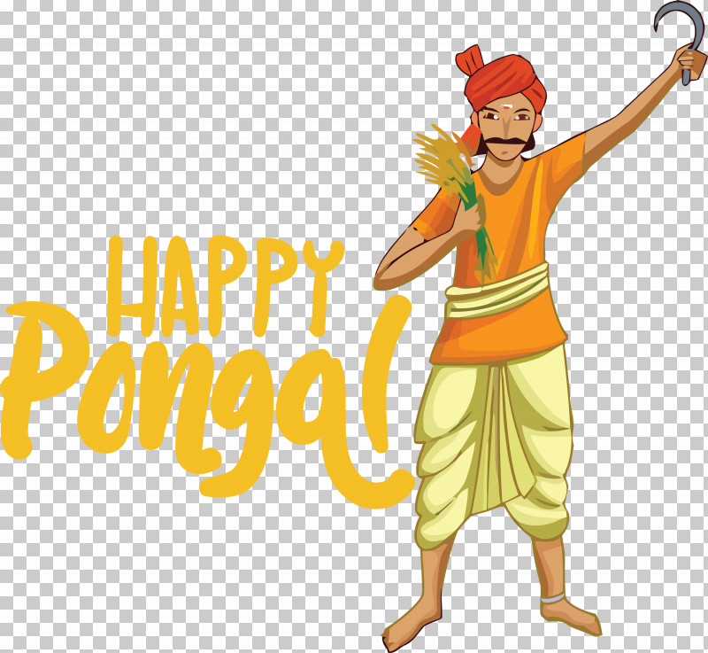 Pongal Happy Pongal Harvest Festival PNG, Clipart, Behavior, Cartoon, Character, Costume, Happiness Free PNG Download