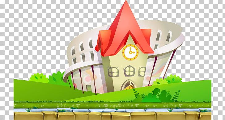 Cartoon Architecture Illustration PNG, Clipart, Build, Buildings, City Buildings, Clock, Comics Free PNG Download